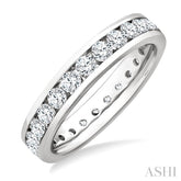 1 1/2 ctw Channel Round Cut Diamond Eternity Wedding Band in 14K White Gold